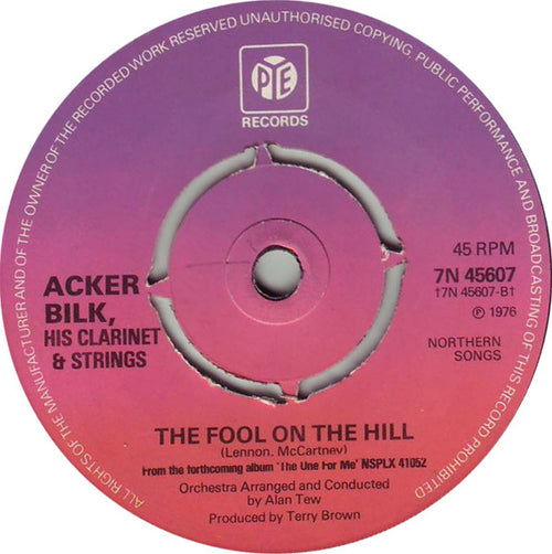 Acker Bilk His Clarinet And Strings : Aria (7", Single, Kno)