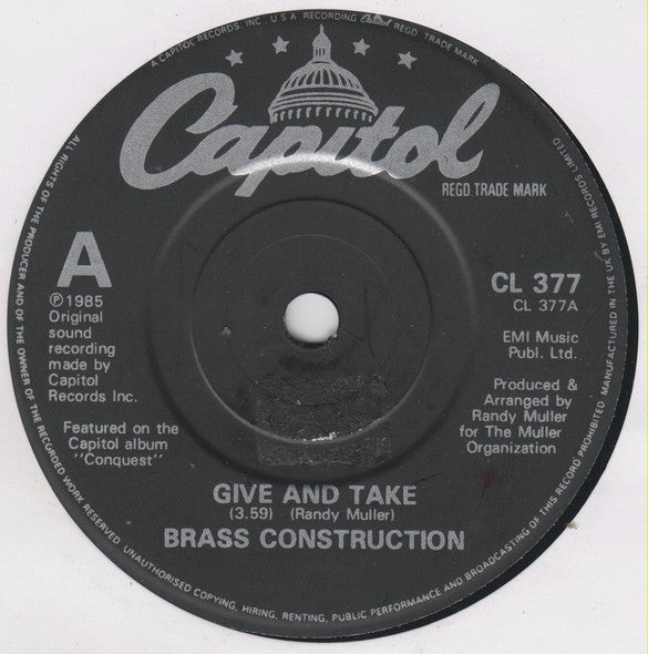 Brass Construction : Give And Take (7", Single)
