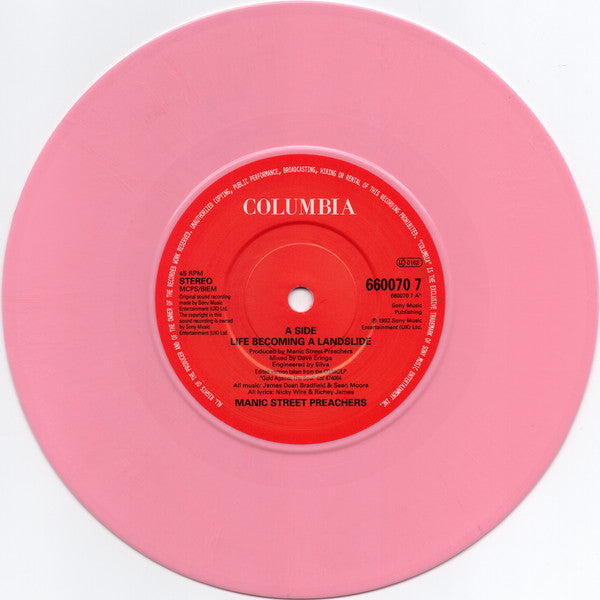 Manic Street Preachers : Life Becoming A Landslide EP (7", EP, Ltd, Pin)
