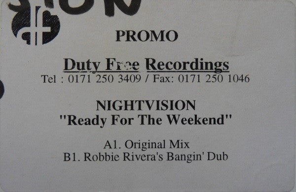 Nightvision : Ready For The Weekend (12", Promo, W/Lbl)