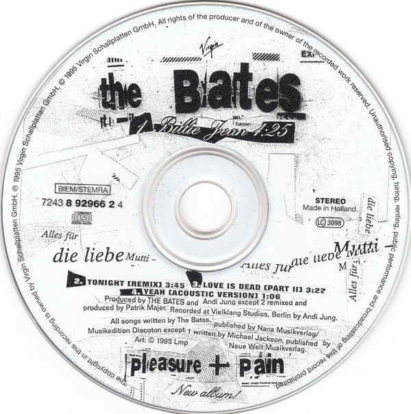 The Bates : Billie Jean (CD, Single)