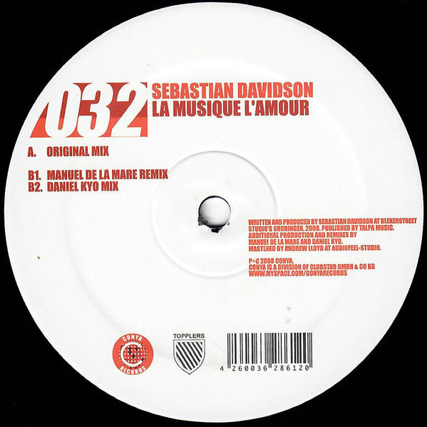 Sebastian Davidson : La Musique L'Amour (12")