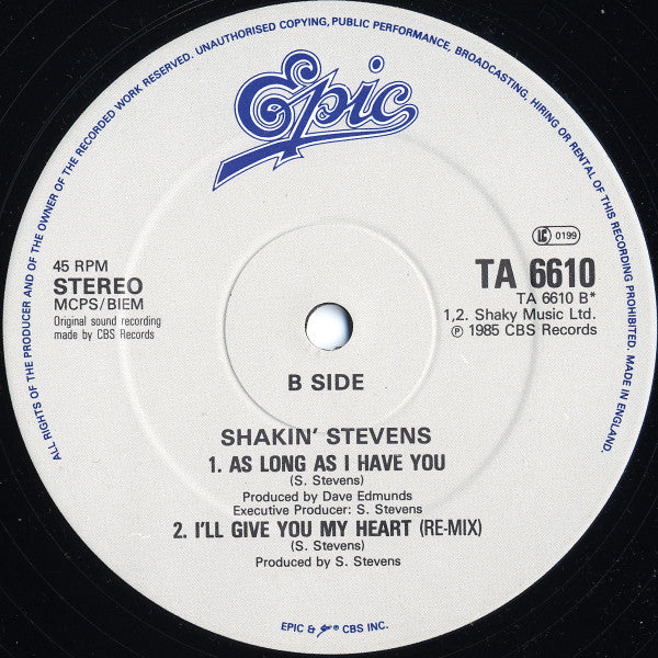 Shakin' Stevens : Lipstick Powder And Paint (12", Single)