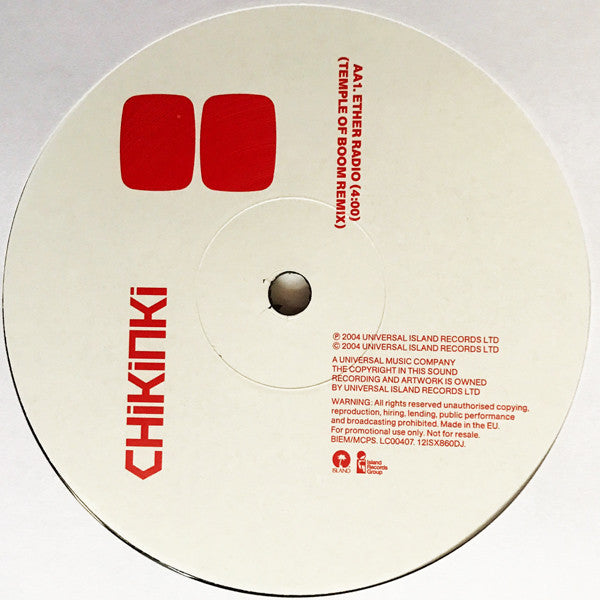 Chikinki : Ether Radio (12", Promo)