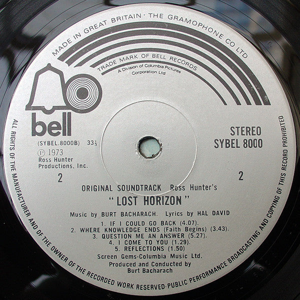 Burt Bacharach : Lost Horizon (Original Soundtrack) (LP, Fol)