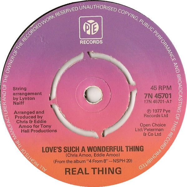 The Real Thing : Love's Such A Wonderful Thing (7", Single, Pus)