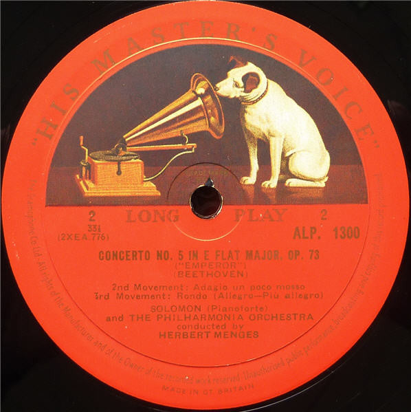 Ludwig van Beethoven, Solomon (6) With The Philharmonia Orchestra Conducted By Herbert Menges : The Emperor Concerto (LP, Mono, RE)