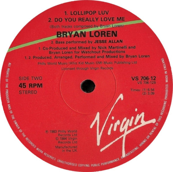 Bryan Loren : Easier Said Than Done (12")