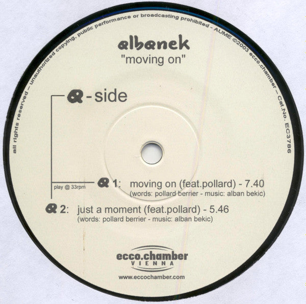 Albanek : Movin' On (12")