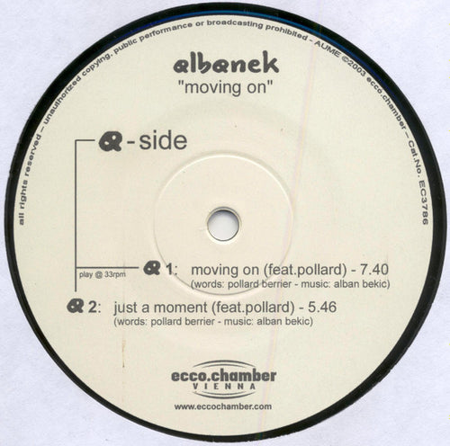 Albanek : Movin' On (12")