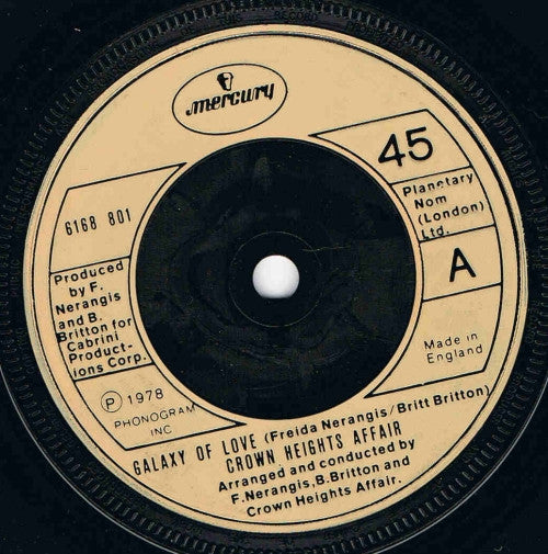 Crown Heights Affair : Galaxy Of Love (7", Single, Inj)