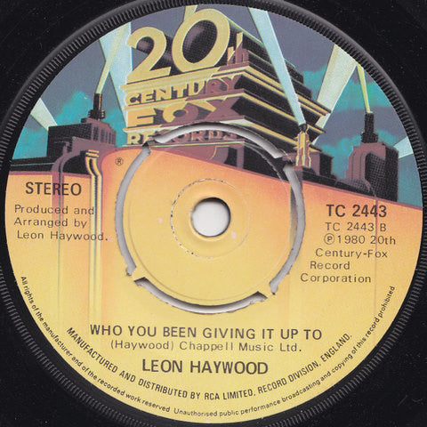 Leon Haywood : Don't Push It Don't Force It (7", Single)