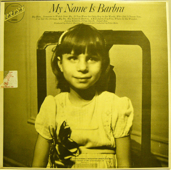 Barbra Streisand : My Name Is Barbra (LP, Album, RE)