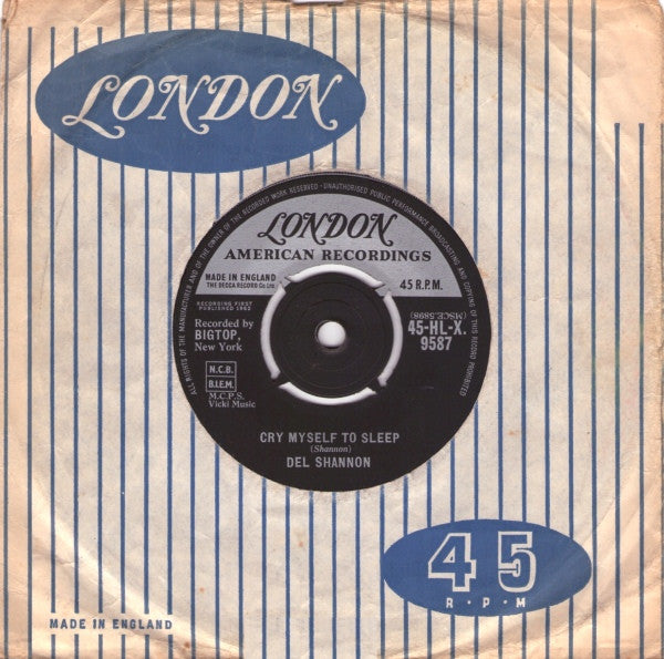 Del Shannon : Cry Myself To Sleep (7", Single)