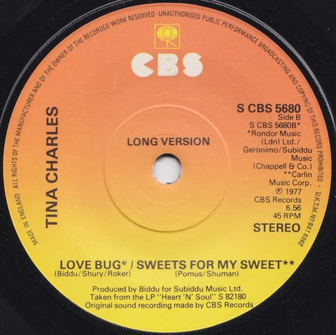 Tina Charles : Love Bug / Sweets For My Sweet (7", Single)