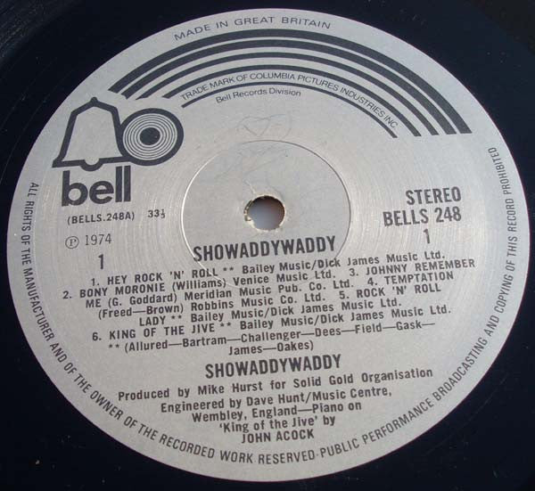 Showaddywaddy : Showaddywaddy (LP)
