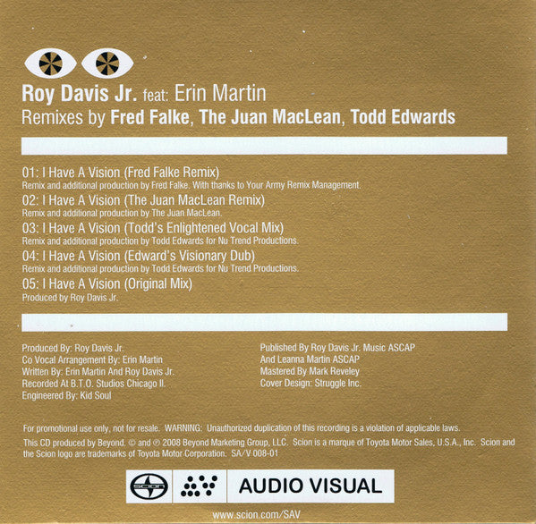 Roy Davis Jr. Feat. Erin Martin : I Have A Vision (CD, Single, Promo)
