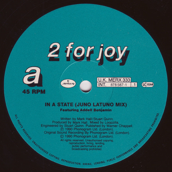 2 For Joy : In A State (12")
