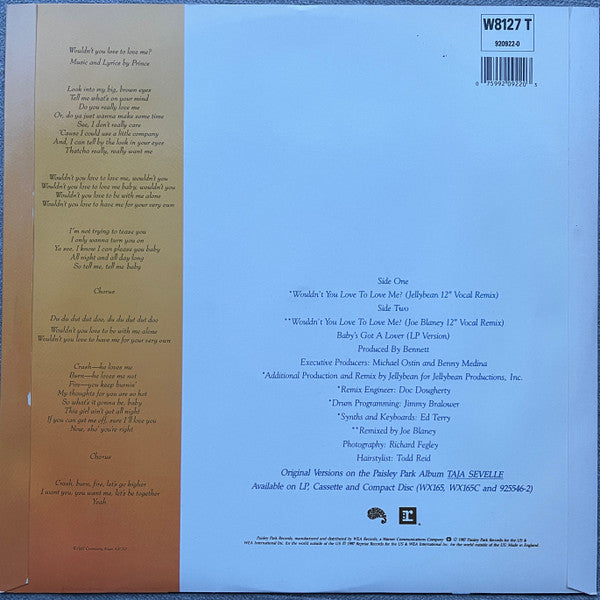 Taja Sevelle : Wouldn't You Love To Love Me? (12")