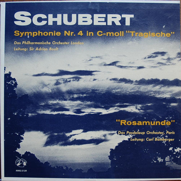 Franz Schubert, London Philharmonic Orchestra  Leitung: Sir Adrian Boult, Orchestre De L'Association Des Concerts Pasdeloup  Leitung: Carl Bamberger : Symphonie Nr. 4 In C-Moll "Tragische" / "Rosamunde" (LP)