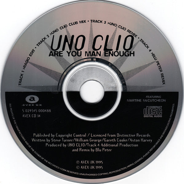 Uno Clio Featuring Martine McCutcheon : Are You Man Enough (CD, Single)
