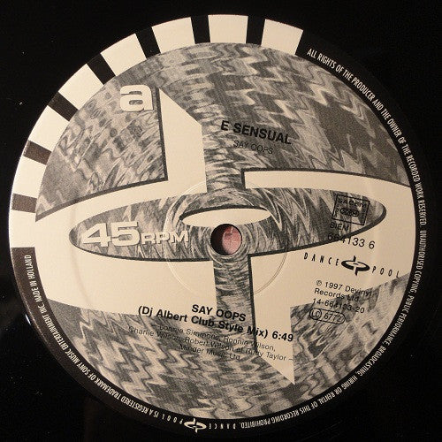 E-Sensual : Say Oops (Remixes) (12")