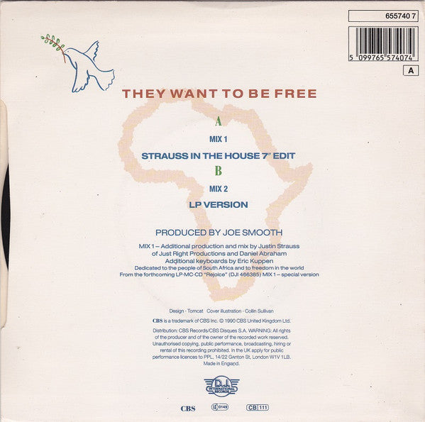 Joe Smooth : They Want To Be Free (7", Single)