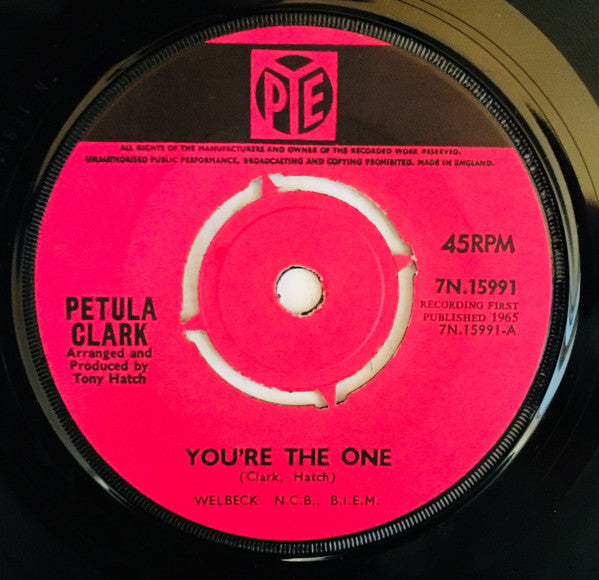 Petula Clark : You're The One (7", Single)