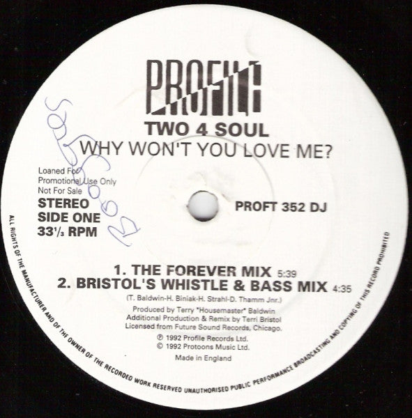 Two For Soul : Why Won't You Love Me? (12", Promo)