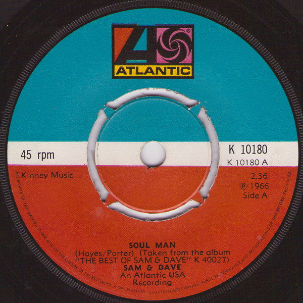 Sam & Dave : Soul Man (7", Single, Comp)