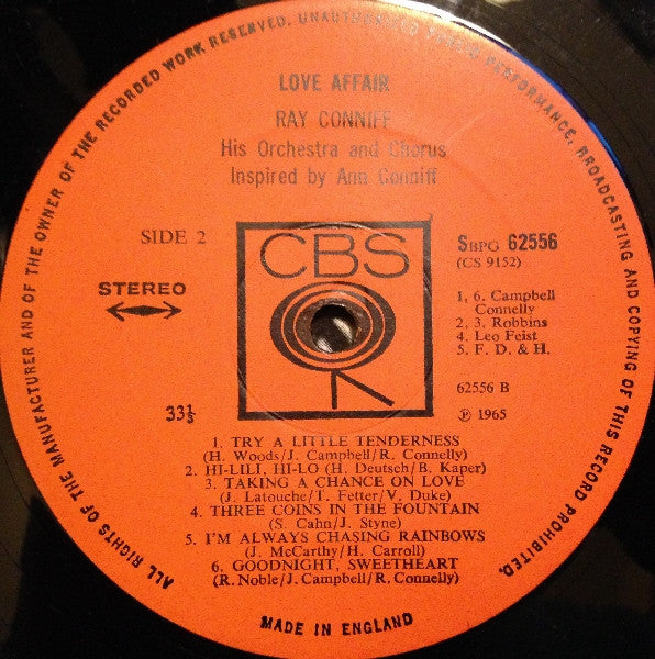 Ray Conniff And The Singers : Love Affair (LP, Album)