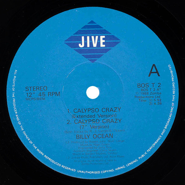 Billy Ocean : Calypso Crazy (12")
