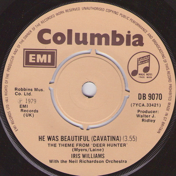 Iris Williams With Neil Richardson And His Orchestra : He Was Beautiful (Cavatina) (7", Single)