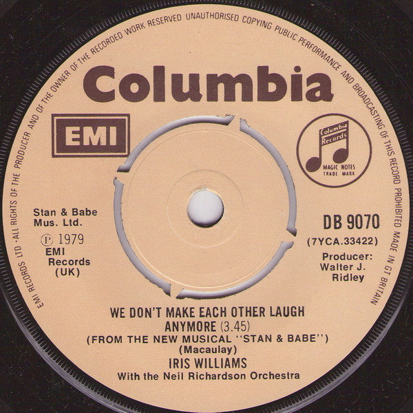 Iris Williams With Neil Richardson And His Orchestra : He Was Beautiful (Cavatina) (7", Single)