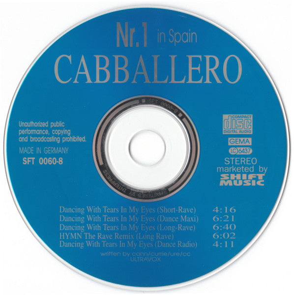 Cabballero : Dancing With Tears In My Eyes (CD, Maxi)