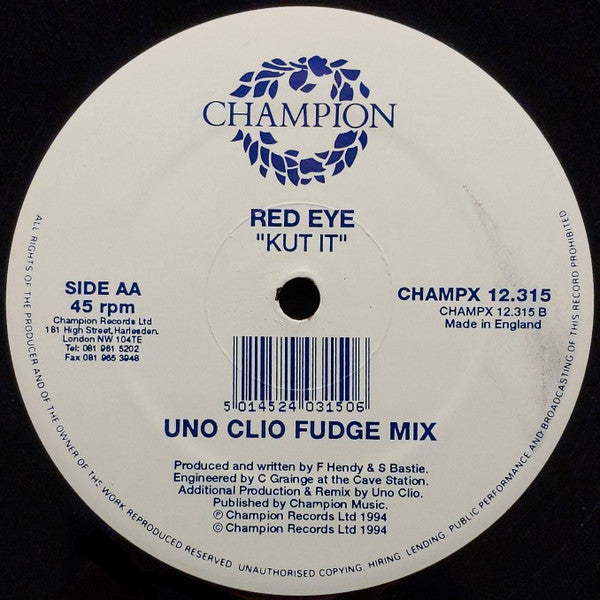 Red Eye (2) : Kut It (Remixes) (12", Single)