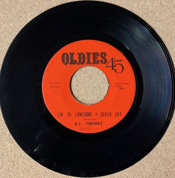 B.J. Thomas / The Virtues : I'm So Lonesome I Could Cry / Guitar Boogie Shuffle (7", Single)