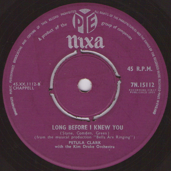 Petula Clark With The Kim Drake Orchestra : Alone (7", Single)