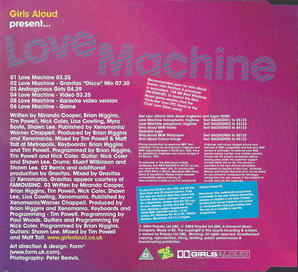 Girls Aloud : Love Machine (CD, Single, Enh, CD2)