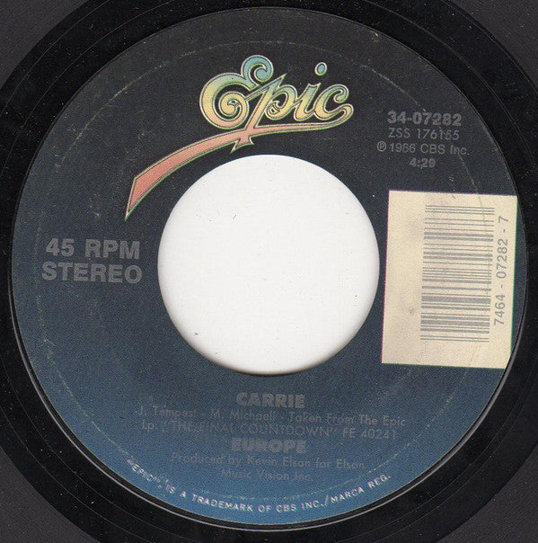 Europe (2) : Carrie (7", Single, Styrene, Car)