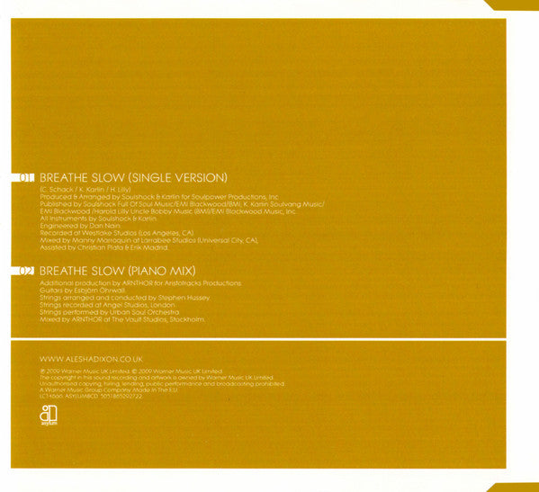 Alesha Dixon : Breathe Slow (CD, Single)