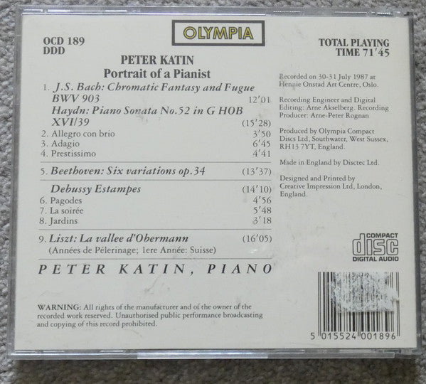Peter Katin : Portrait of a Pianist (CD)