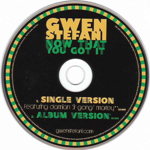 Gwen Stefani : Now That You Got It (CD, Single, Promo)