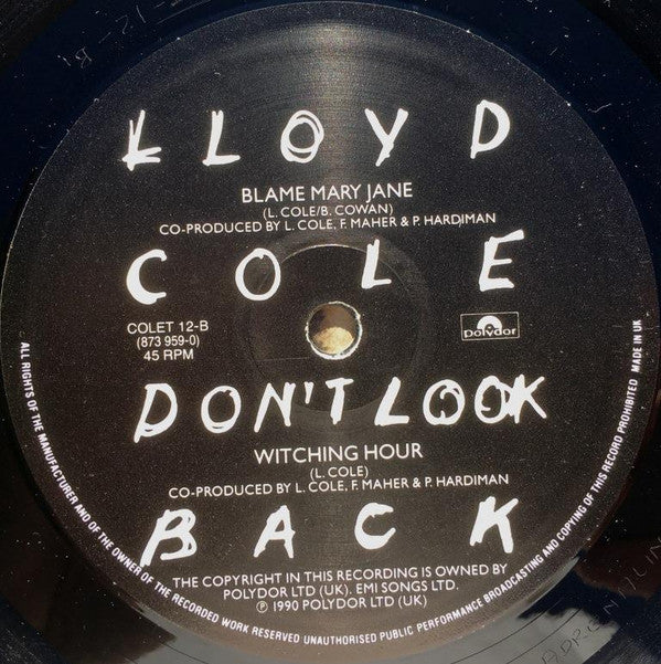 Lloyd Cole : Don't Look Back (10", Single)