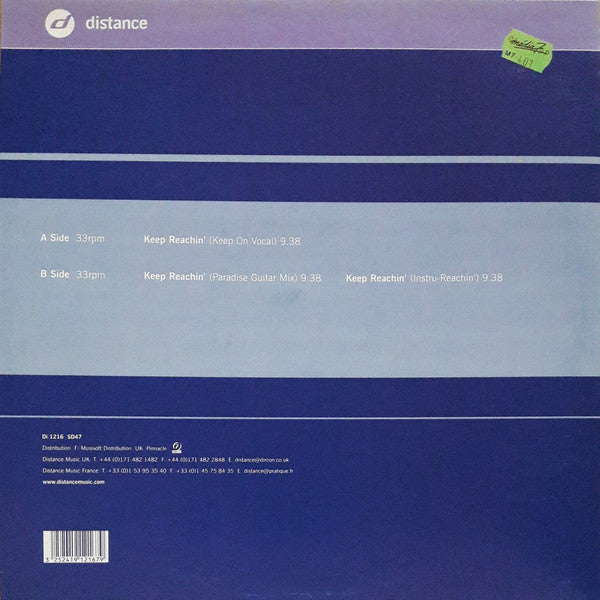 Visual Tools Feat. Curtis Harman : Keep Reachin' (12")