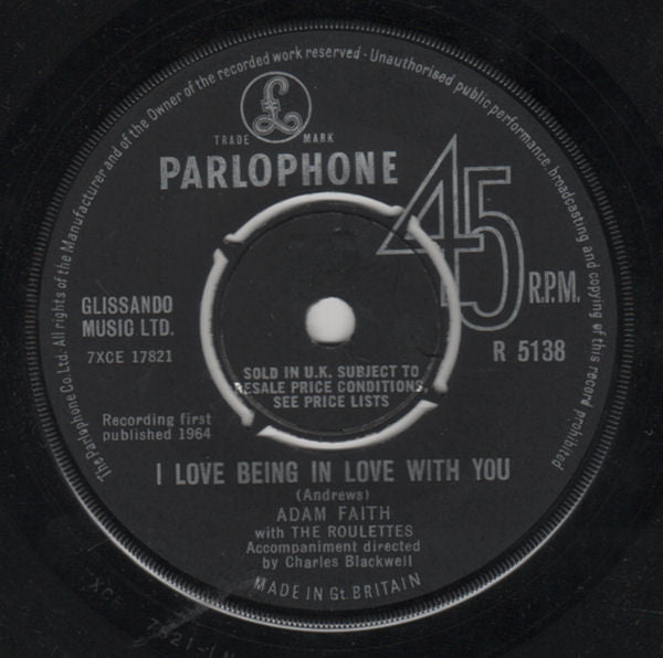 Adam Faith With The Roulettes : It's Alright (7", Single)