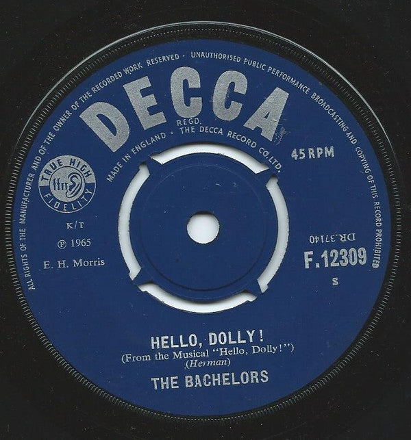 The Bachelors : Hello Dolly / There's No Room In My Heart (7")