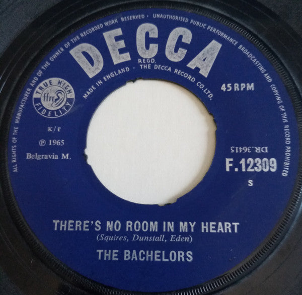 The Bachelors : Hello Dolly / There's No Room In My Heart (7")