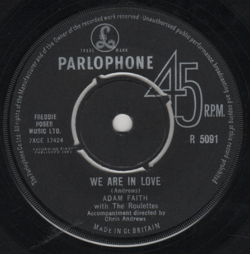 Adam Faith With The Roulettes : We Are In Love (7", Single)