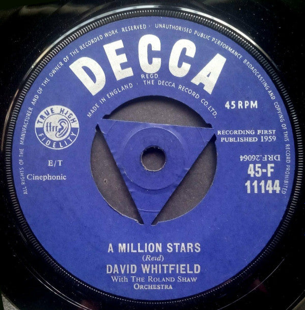 David Whitfield With The Roland Shaw Orchestra : Farewell My Love (7", Single, Tri)